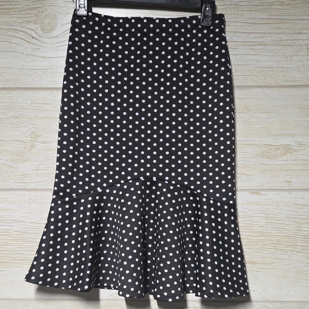 Polka Dot Flared Skirt